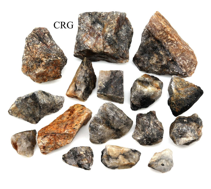 Tourmalated Quartz Rough (5 Kilograms) Size 1 to 3 Inches Bulk Wholesale Lot Crystal MineralsCrystal River Gems