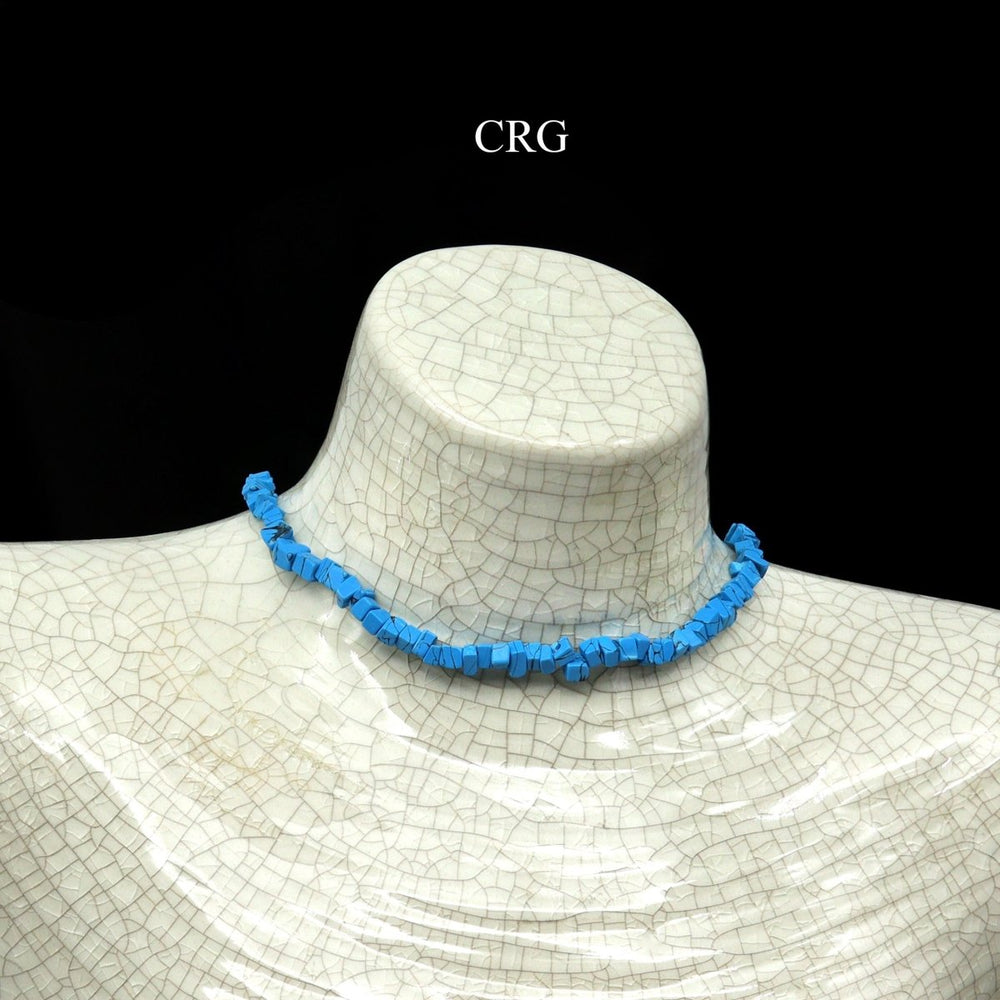 Turquoise-Inspired Chip Choker Necklace (4 Pieces) Size 16 Inches Crystal Gemstone Necklace