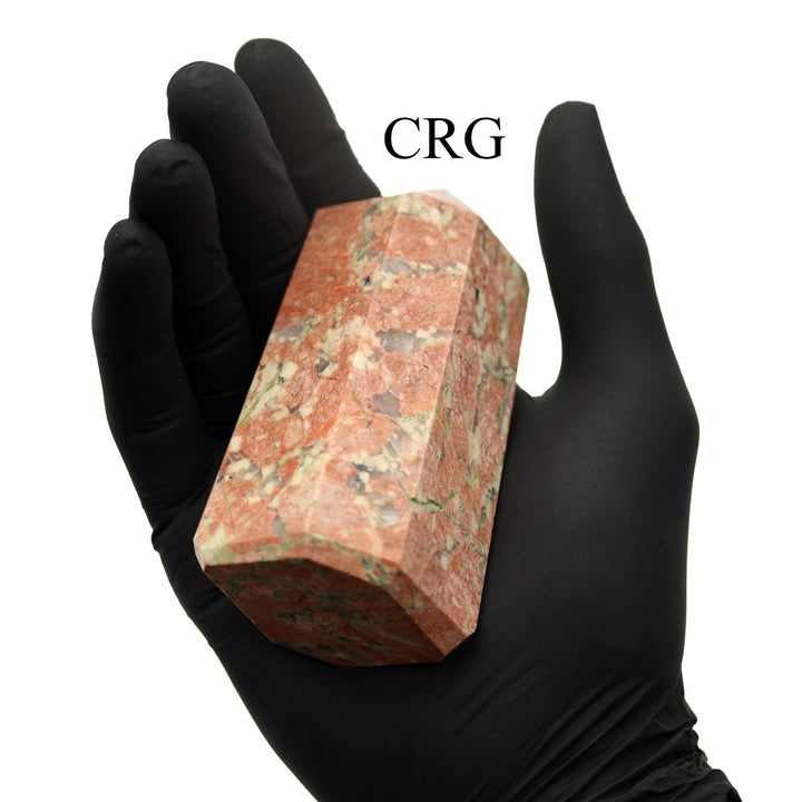 Unakite Point (1 Piece) Size 3 to 5 Inches 6 - Sided Standing Crystal Gemstone Home DecorCrystal River Gems