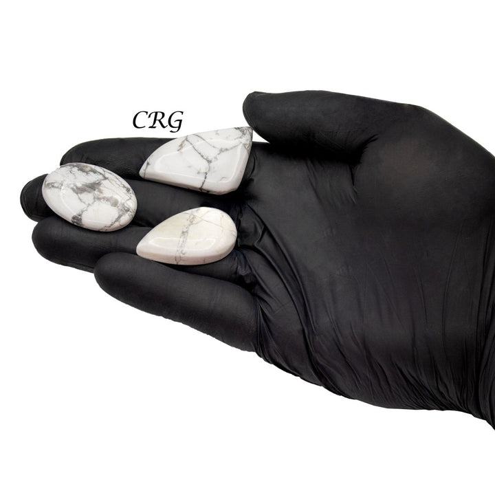 White Howlite Cabochons (75 Grams) Mixed Sizes Bulk Wholesale Lot Crystal MineralsCrystal River Gems