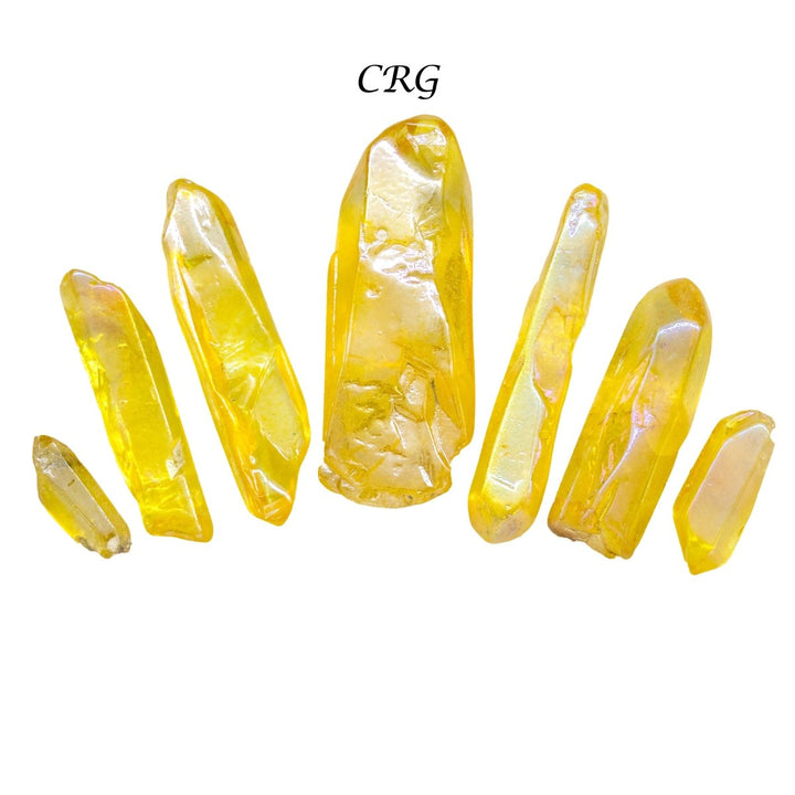Yellow Aura Quartz Points (1 Pound) Size 1 to 2 Inches Bulk Wholesale Lot Crystal GemstonesCrystal River Gems