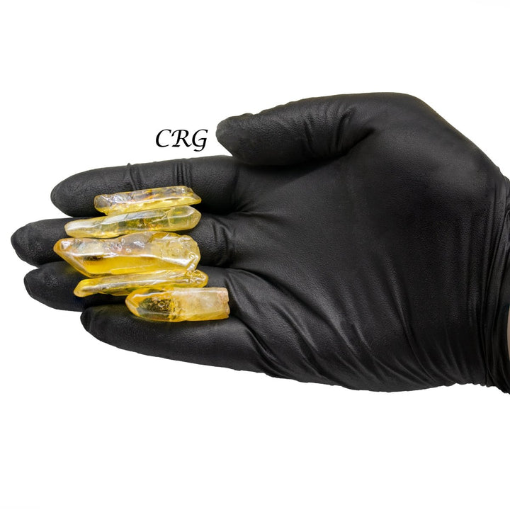 Yellow Aura Quartz Points (1 Pound) Size 1 to 2 Inches Bulk Wholesale Lot Crystal GemstonesCrystal River Gems