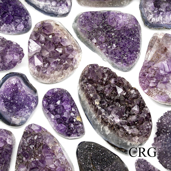 Amethyst Druzy Freeforms with Polished Edges / 2 - 5" AVG - 1 KILO LOTCrystal River Gems