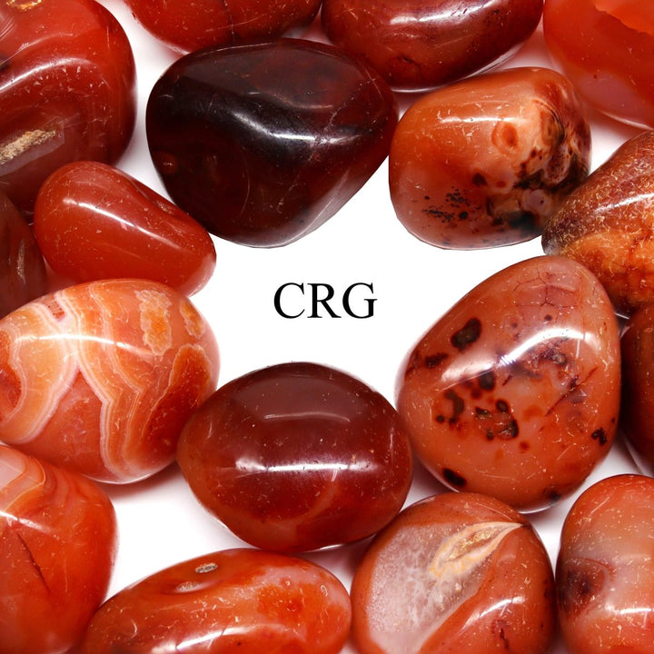 Carnelian SUPER Tumbled from India - 10 - 30 mm - 1 KILO LOTCrystal River Gems