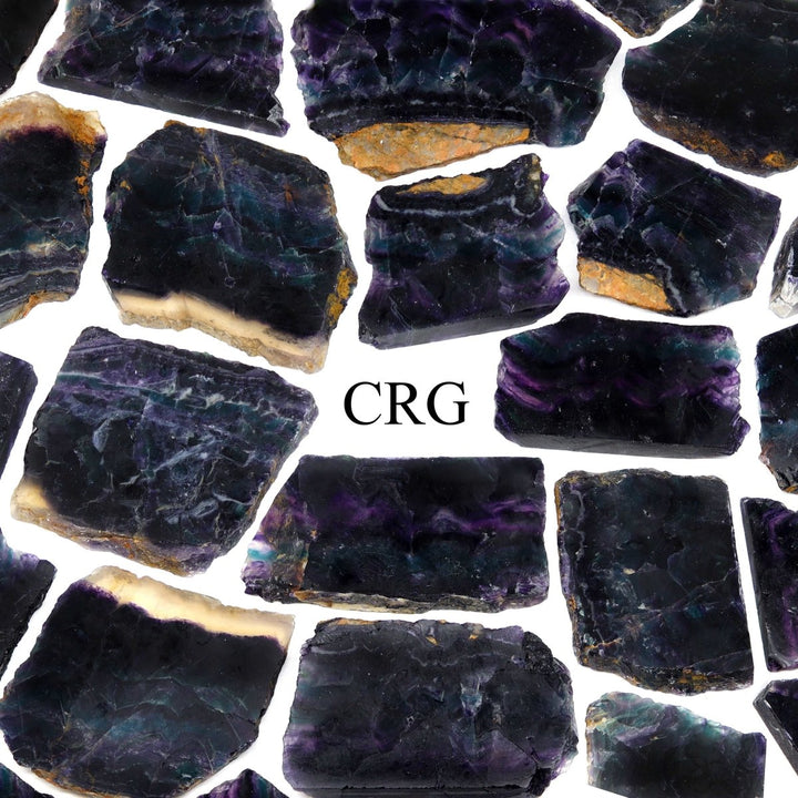 Dark Rainbow Fluorite Slabs / 7 - 8cm AVG - 1 KILO LOTCrystal River Gems