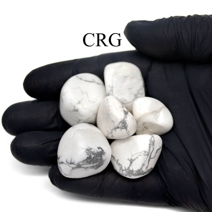 Tumbled White Howlite / 20 - 50mm AVG - 1 KILO LOTCrystal River Gems
