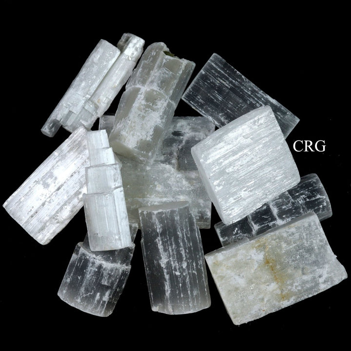 Mixed Selenite Sticklettes and Chunks 2.75 to 3 Inches (1 Kilo)Crystal River Gems
