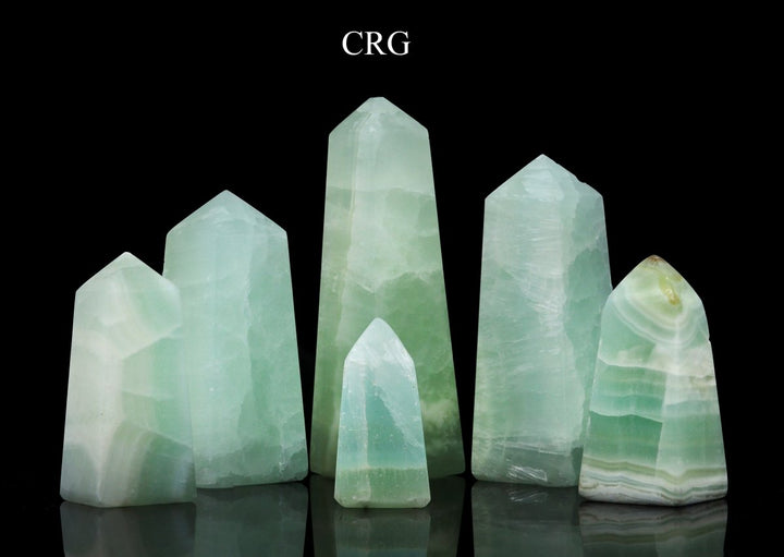 Pistachio Calcite Obelisk Towers / 1 - 5" AVG - 1 KILO LOTCrystal River Gems