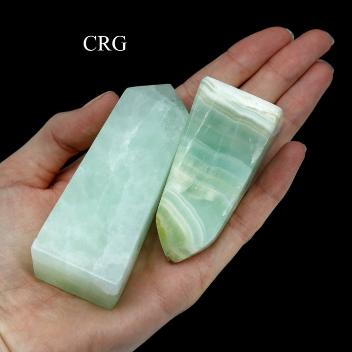 Pistachio Calcite Obelisk Towers / 1 - 5" AVG - 1 KILO LOTCrystal River Gems