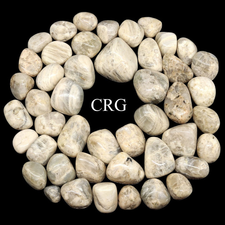 Tumbled Silver Moonstone / 20 - 50mm AVG - 1 KILO LOTCrystal River Gems