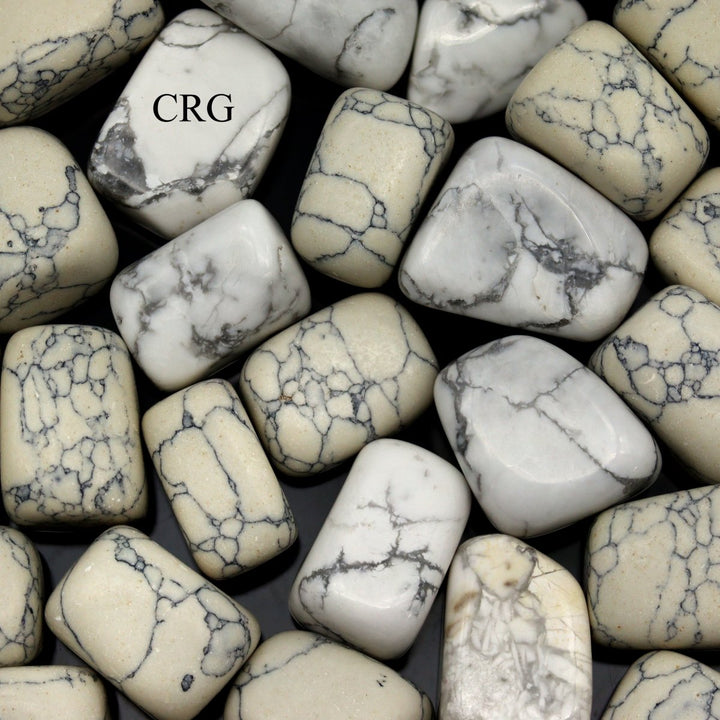Tumbled White Howlite / 20 - 40mm AVG - 1 KILO LOTCrystal River Gems