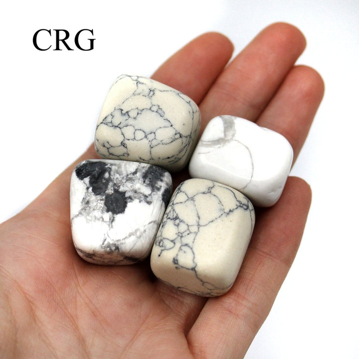 Tumbled White Howlite / 20 - 40mm AVG - 1 KILO LOTCrystal River Gems