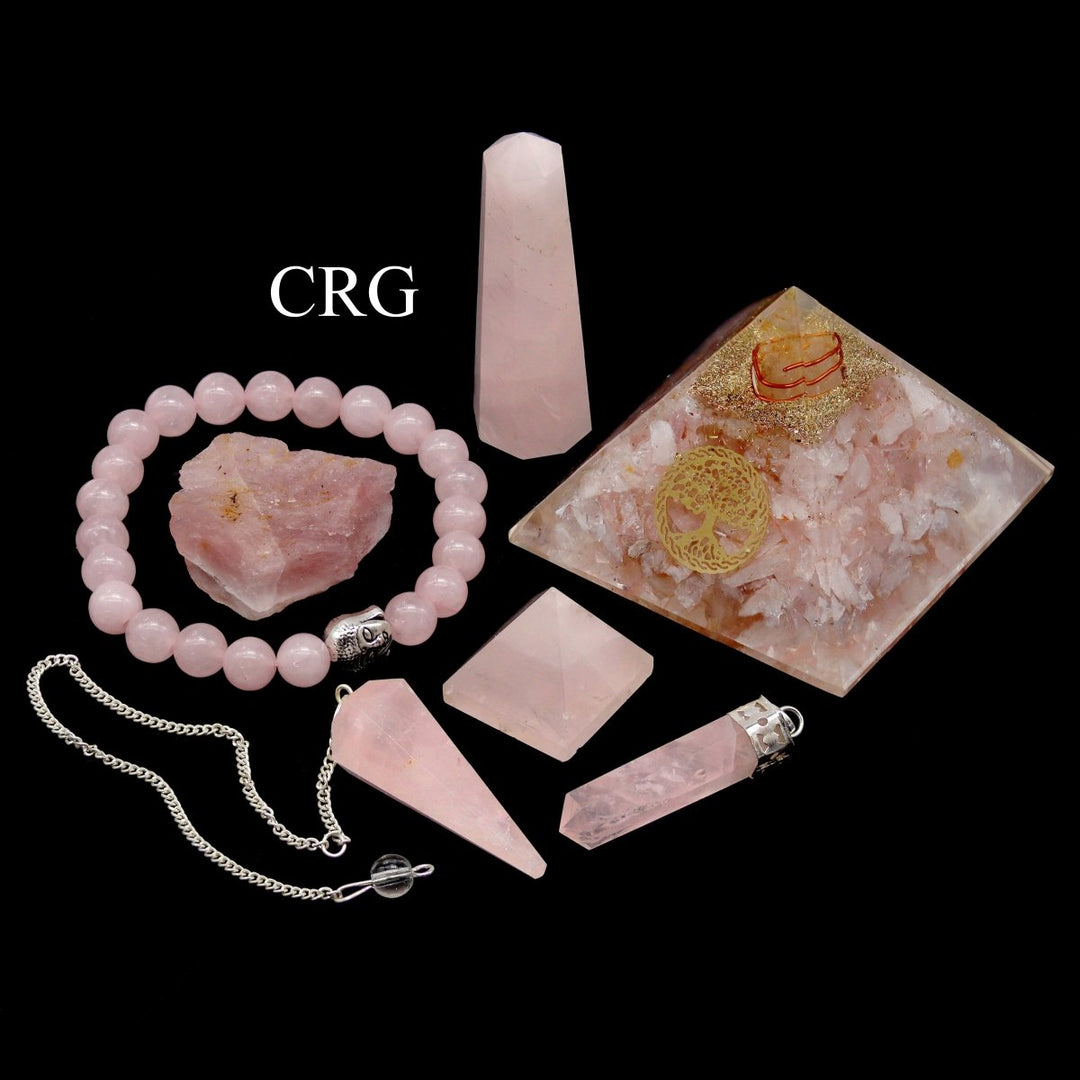 Rose Quartz Combination Kit / 1 - 3" - SET OF 7Crystal River Gems