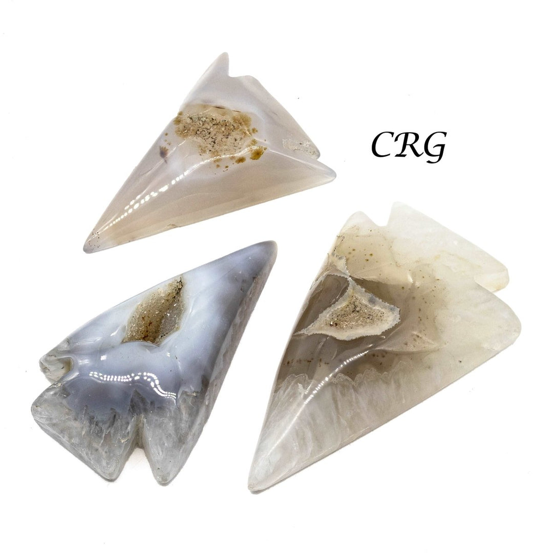Agate Druzy Arrowheads / 2 - 5" AVG - 1 KILO LOTCrystal River Gems