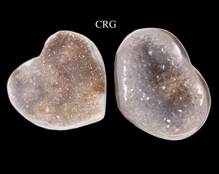 Amethyst Druzy Hearts with Polished Edges / 50 - 250g AVG - 1 KILO LOTCrystal River Gems