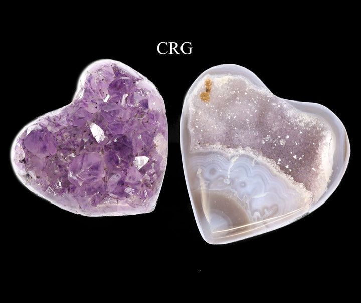 Amethyst Druzy Hearts with Polished Edges / 50 - 250g AVG - 1 KILO LOTCrystal River Gems