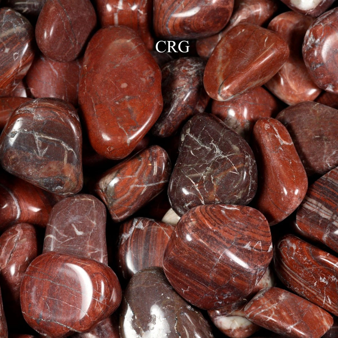 Tumbled Brecciated Red Jasper / 1-2" AVG - 1 LB. LOT