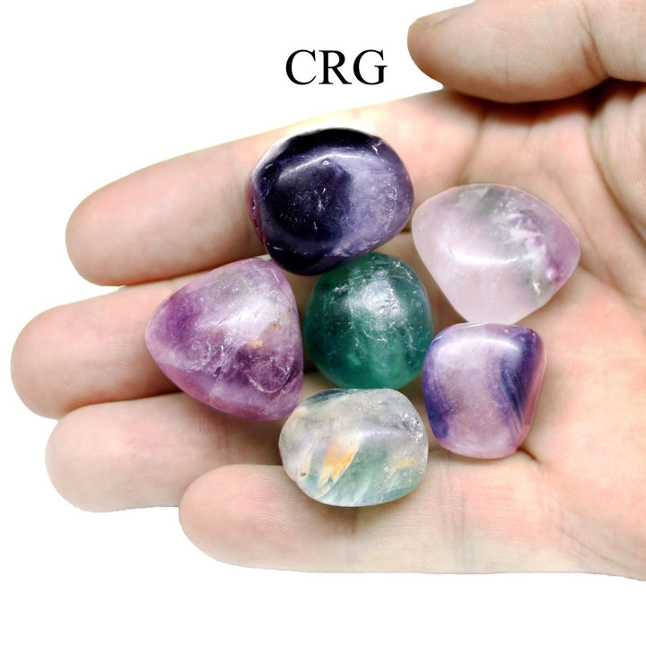 Tumbled Unpolished Rainbow Fluorite / 0.5 - 1.5" AVG - 1 KILO LOTCrystal River Gems