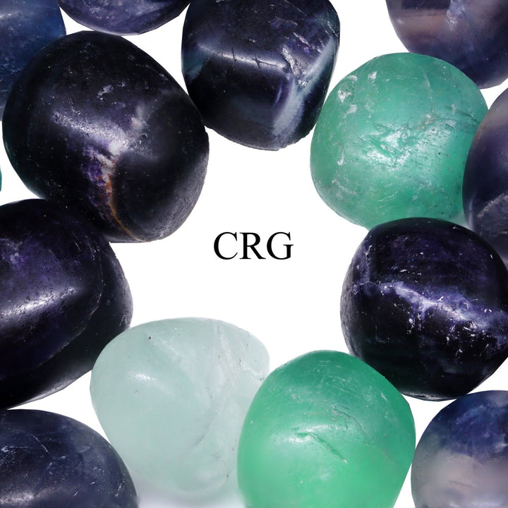 Tumbled Unpolished Rainbow Fluorite / 0.5 - 1.5" AVG - 1 KILO LOTCrystal River Gems