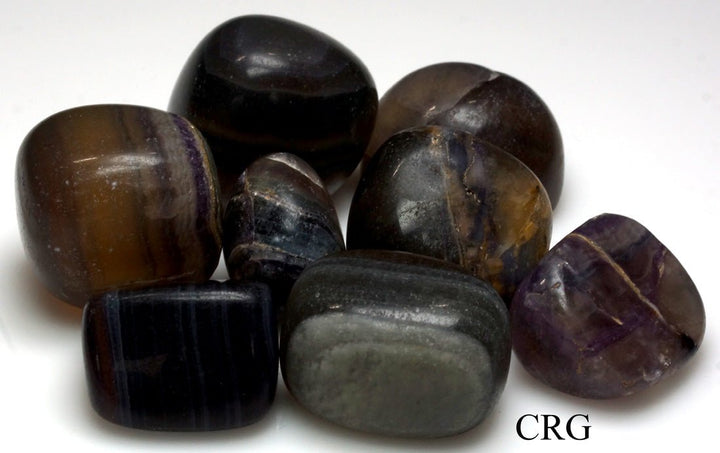 Tumbled Dark Rainbow Fluorite / 25 - 30mm AVG - 1 PIECECrystal River Gems