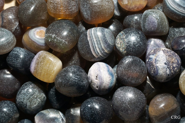 Tumbled Dark Rainbow Fluorite / 25 - 30mm AVG - 1 PIECECrystal River Gems