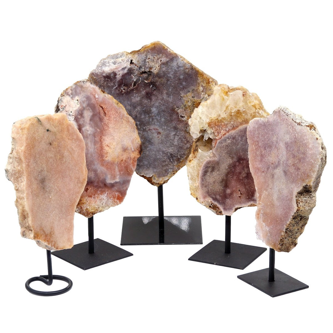 Pink Amethyst Slab on Metal Stand / 5.5 - 8" AVG - QTY 1Crystal River Gems