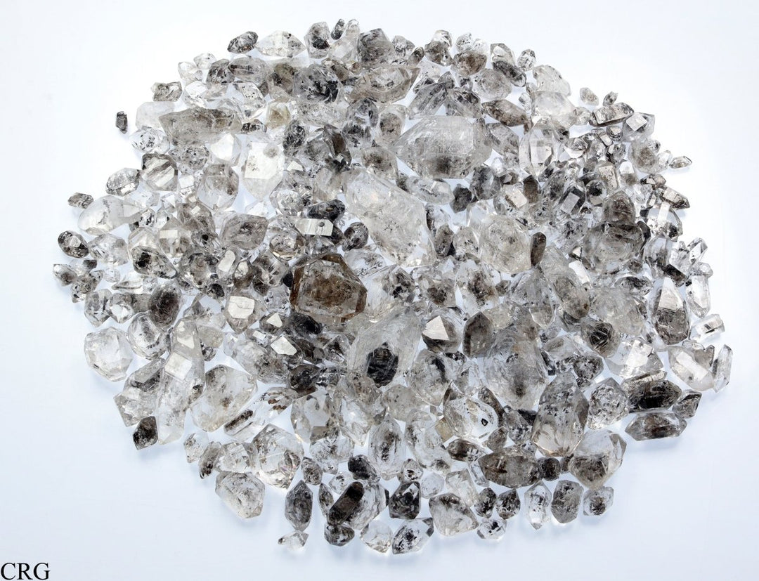 100 Gram Lot - Carbon Quartz Double Terminated Crystals / 5 - 35 MMCrystal River Gems