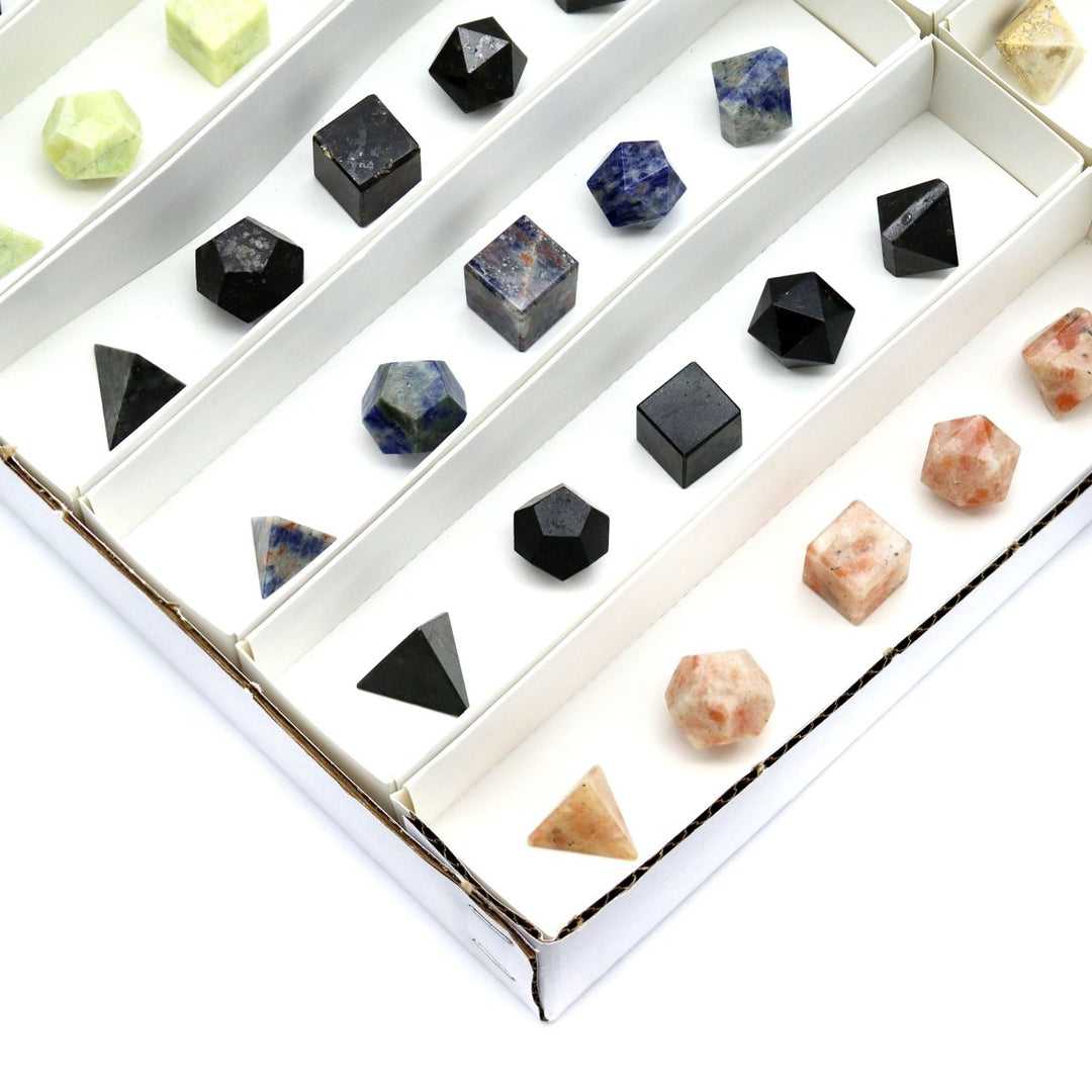 12 Piece Flat Assorted Geometry Gemstone Sets