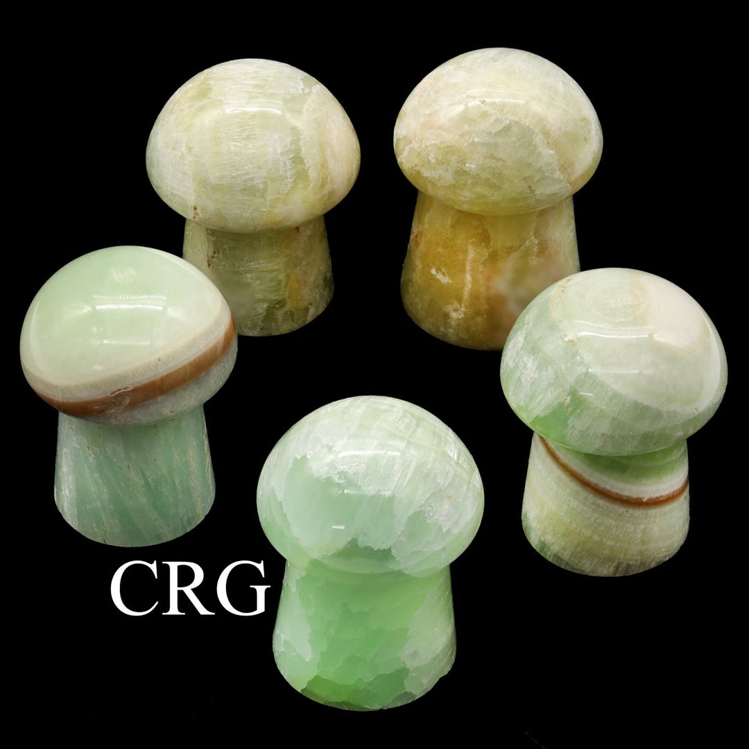 2 KILO LOT - Pistachio Calcite Mushrooms / MIXED SIZESCrystal River Gems