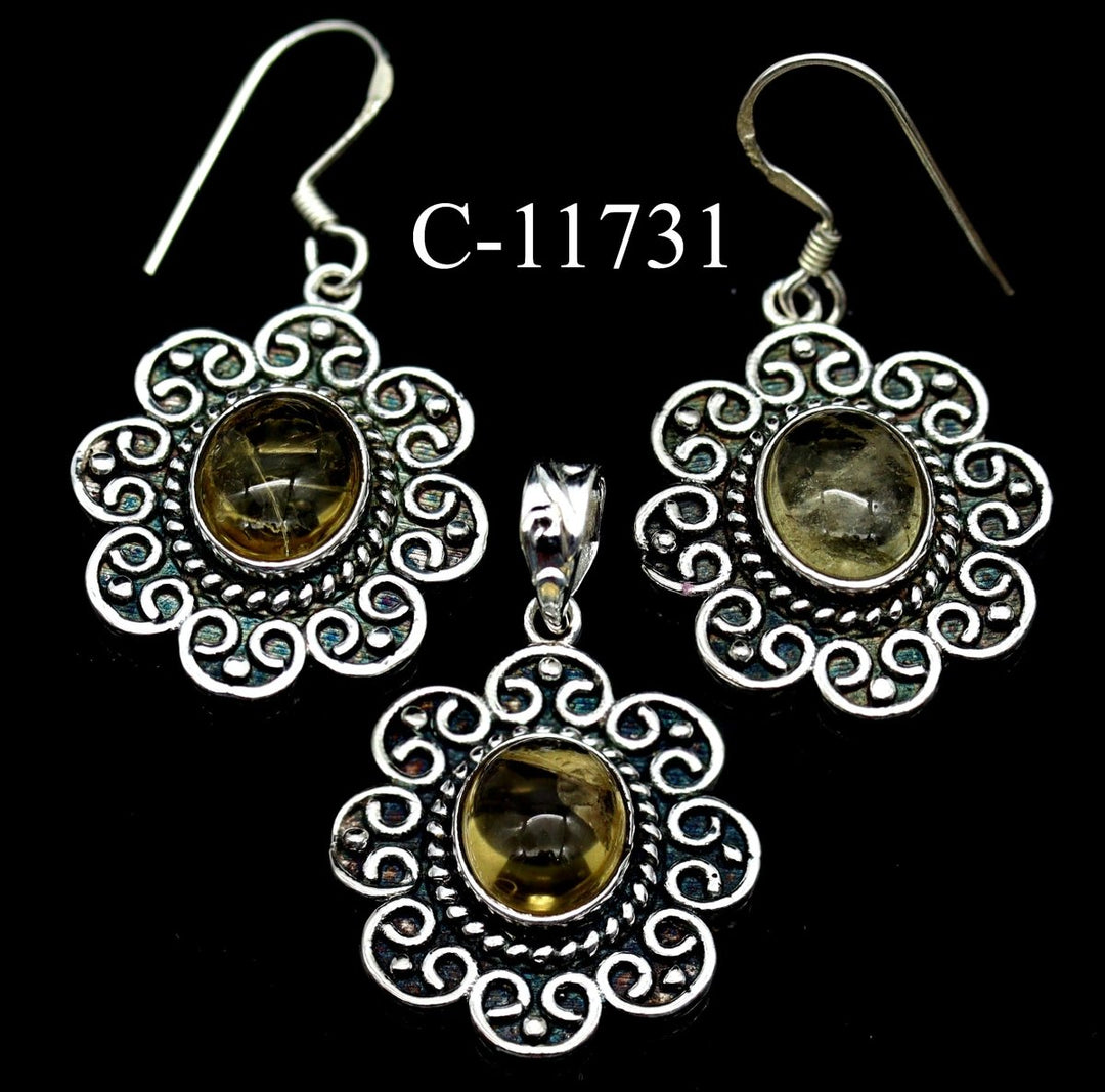 C-11731 Citrine 925 Sterling Silver Jewelry Lot