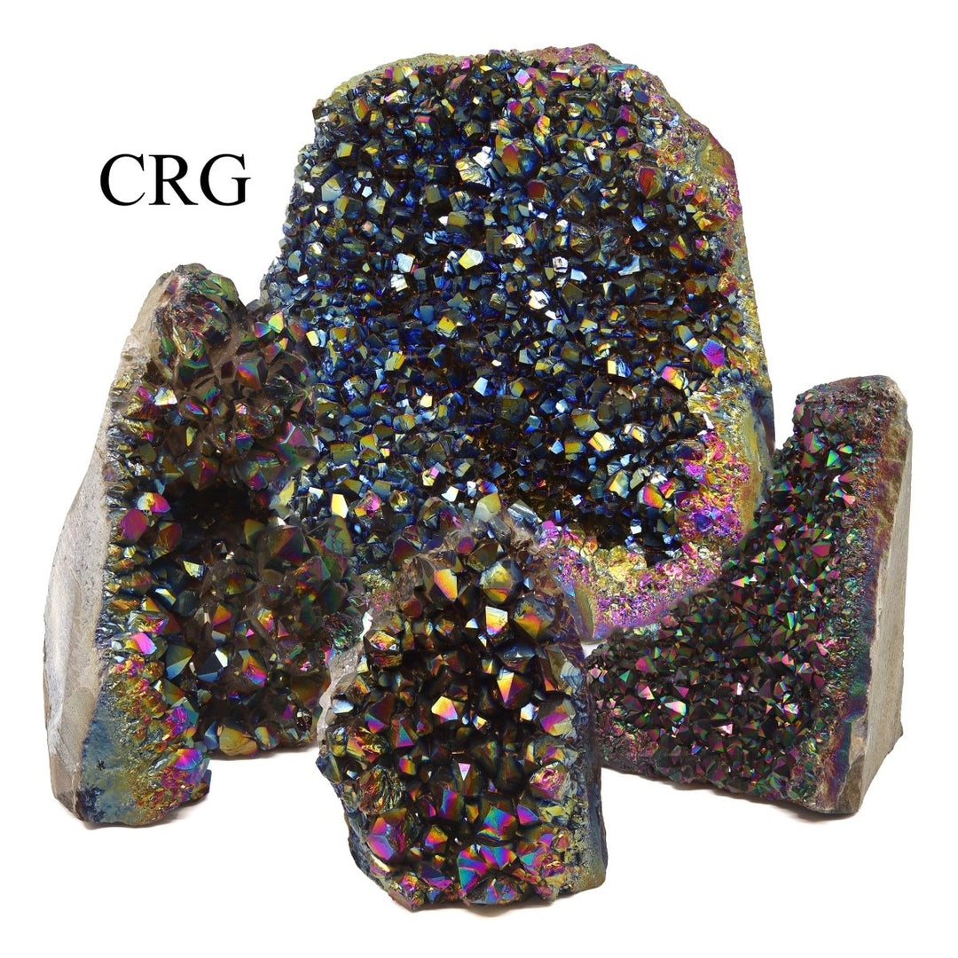 3 KILO LOT - Rough Titanium Amethyst Druzy w/ Cut Base - MIXED SIZESCrystal River Gems