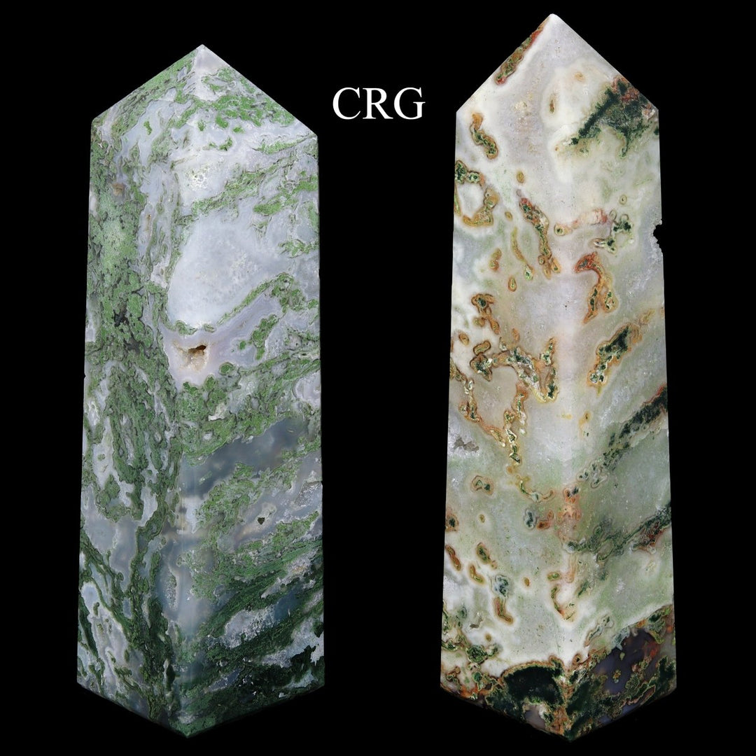 5 KILO LOT - Moss Agate Druzy Towers / Mixed SizesCrystal River Gems