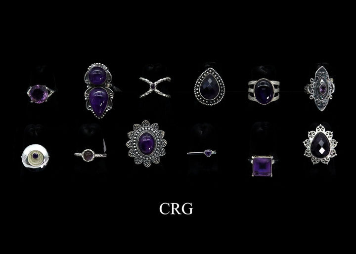 50 Gram Lot - AMETHYST Sterling Silver 925 Gemstone Rings WholesaleCrystal River Gems