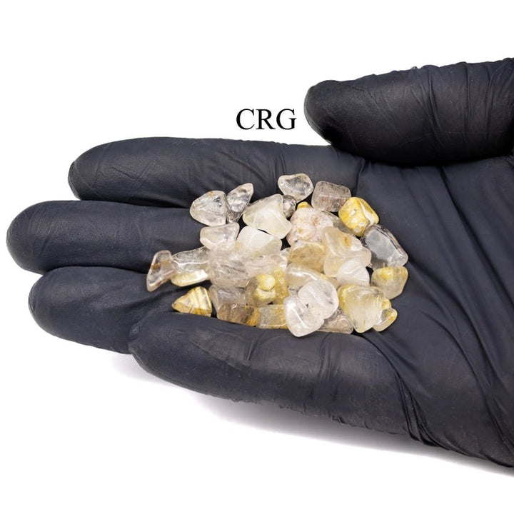 Tumbled Gold Rutilated Quartz Confetti Chips / 4 - 7mm AVG - 1 KILO LOTCrystal River Gems