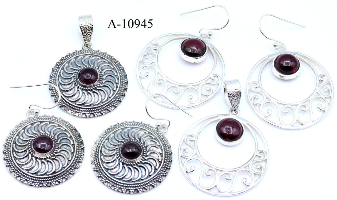 A - 10945 Garnet 925 Sterling Silver Jewelry 24gCrystal River Gems