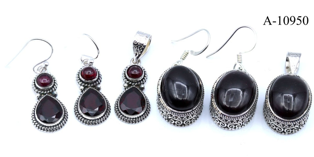 A-10950 Garnet 925 Sterling Silver Jewelry 26g