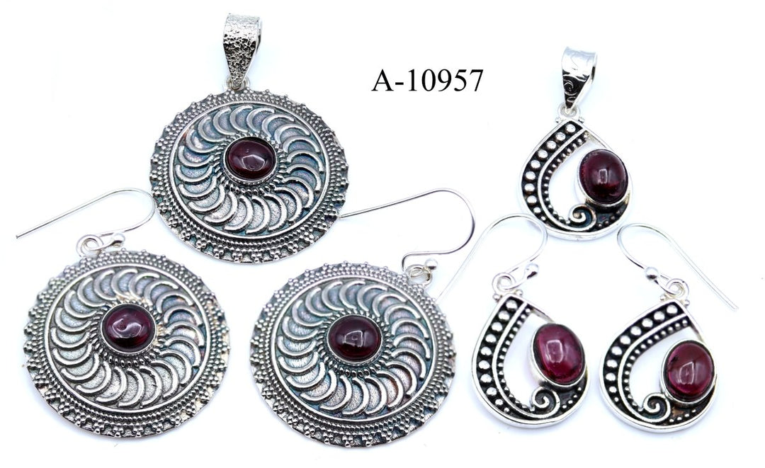 A - 10957 Garnet 925 Sterling Silver Jewelry 20gCrystal River Gems