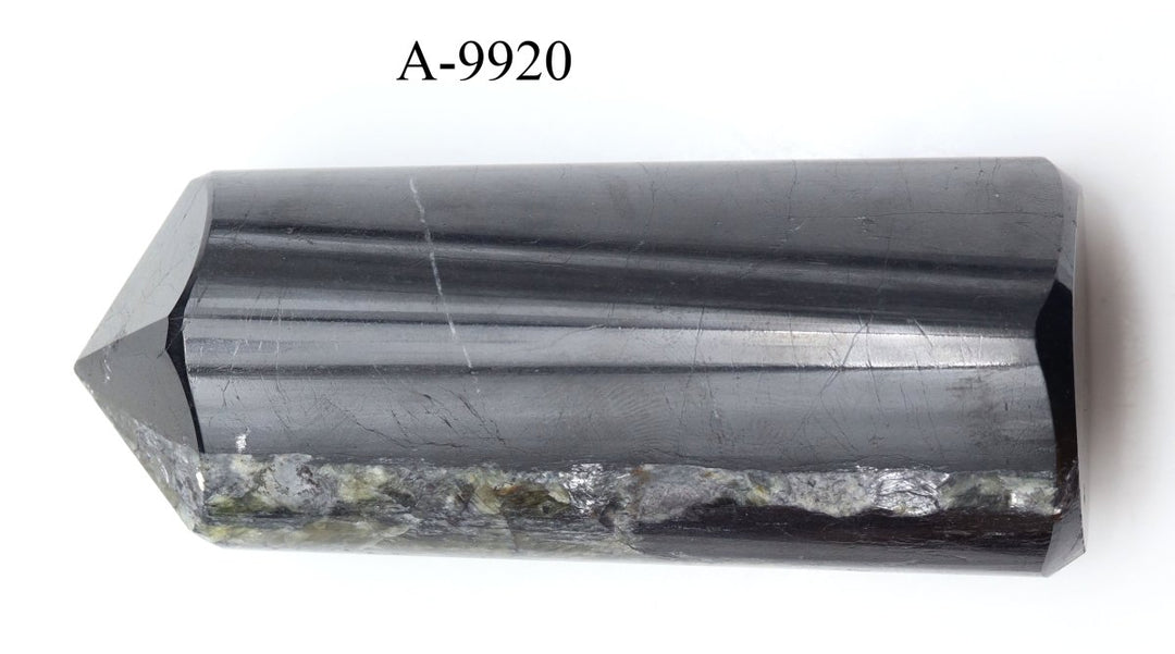 A - 9920 Black Tourmaline Full Polished Tower 11.4oz.Crystal River Gems