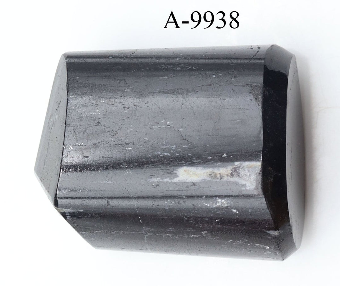 A - 9938 Black Tourmaline Full Polished Tower 7.4oz.Crystal River Gems