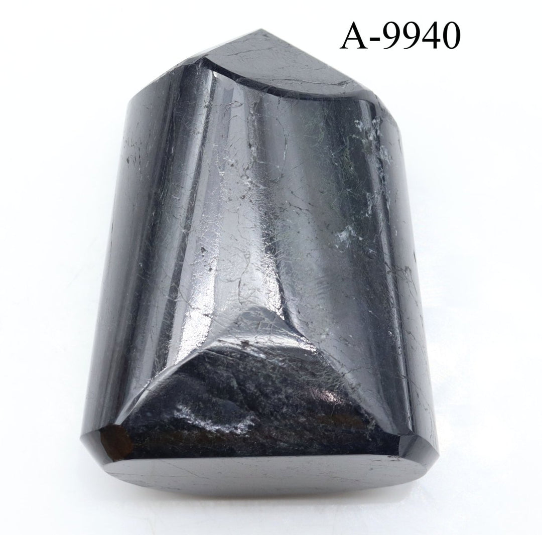 A - 9940 Black Tourmaline Full Polished Tower 8.3oz.Crystal River Gems