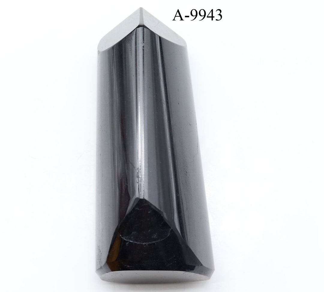 A - 9943 Black Tourmaline Full Polished Tower 10.5oz.Crystal River Gems