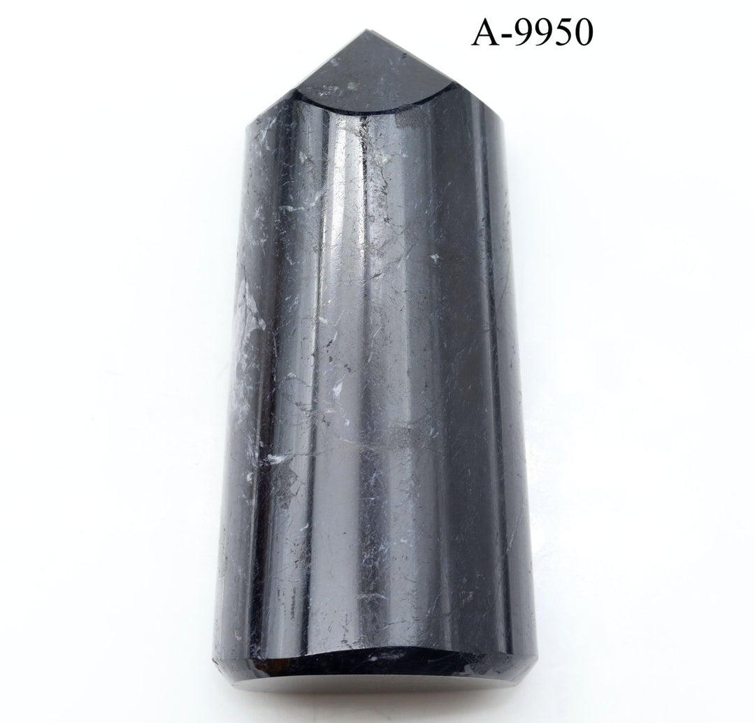 A - 9950 Black Tourmaline Full Polished Tower 10.9oz.Crystal River Gems