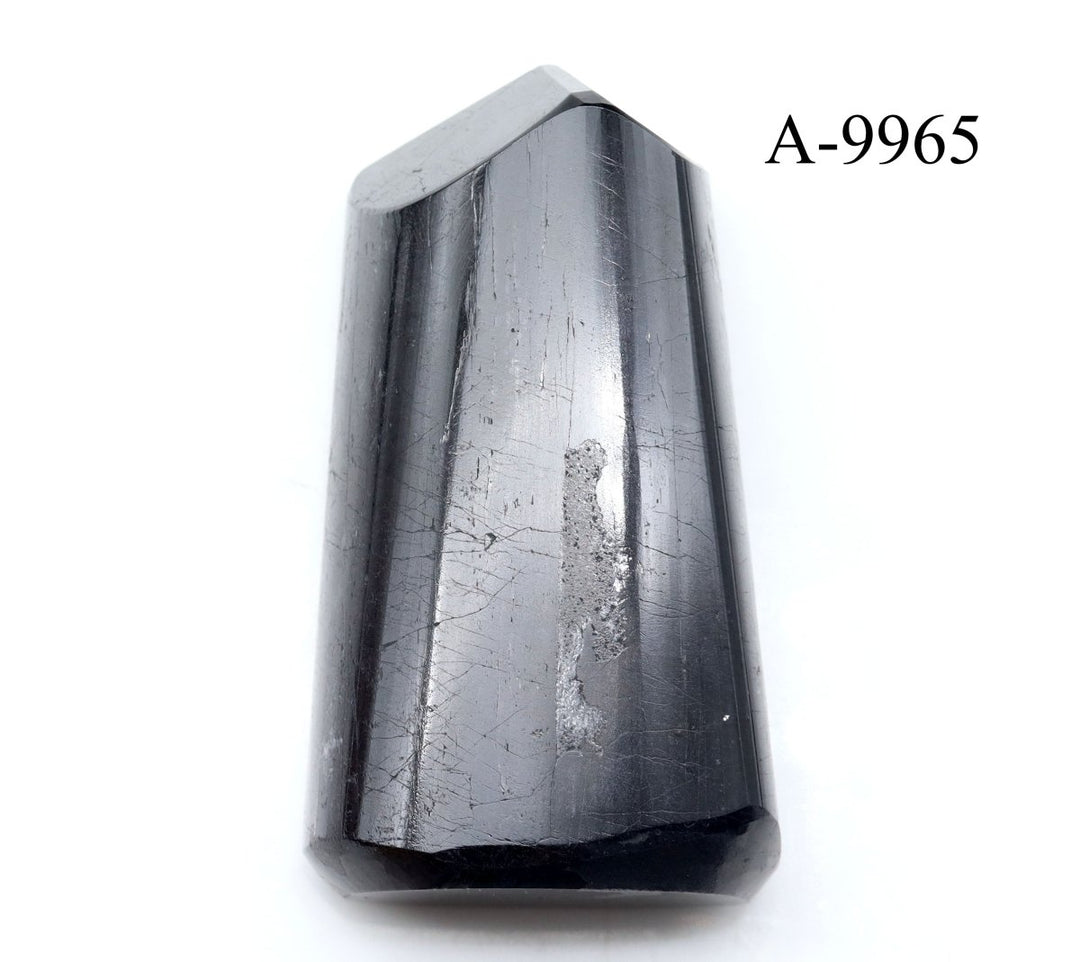 A - 9965 Black Tourmaline Full Polished Tower 7.0oz.Crystal River Gems
