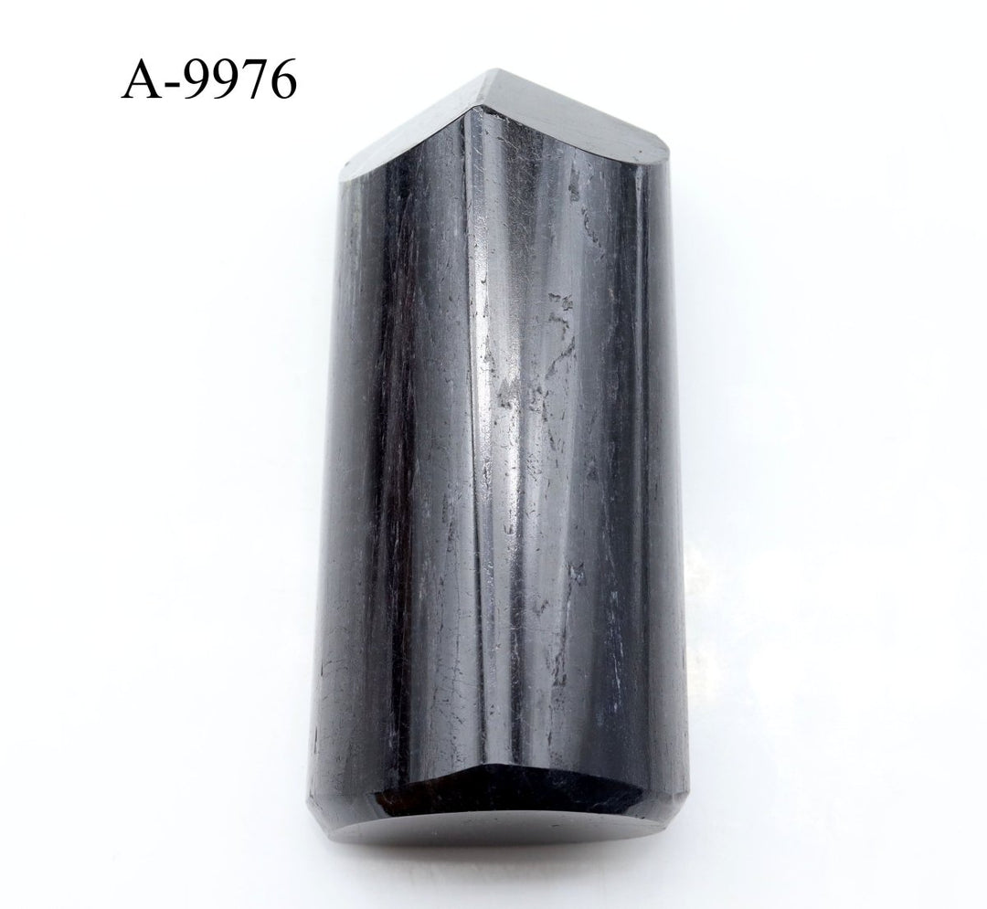 A - 9976 Black Tourmaline Full Polished Tower 10.1oz.Crystal River Gems