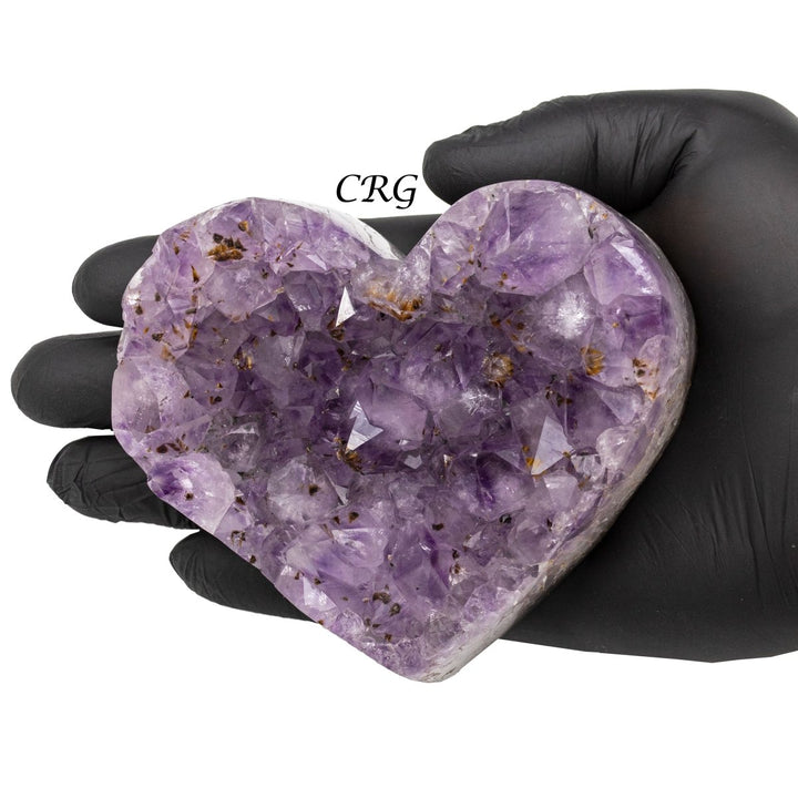 Amethyst Druzy Hearts with Polished Edges / 2 - 4" AVG - 1 KILO LOTCrystal River Gems