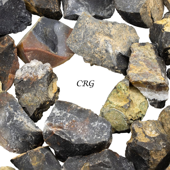 Rough Black and Grey Agate / 1 - 2" AVG - 1 LB. LOTCrystal River Gems