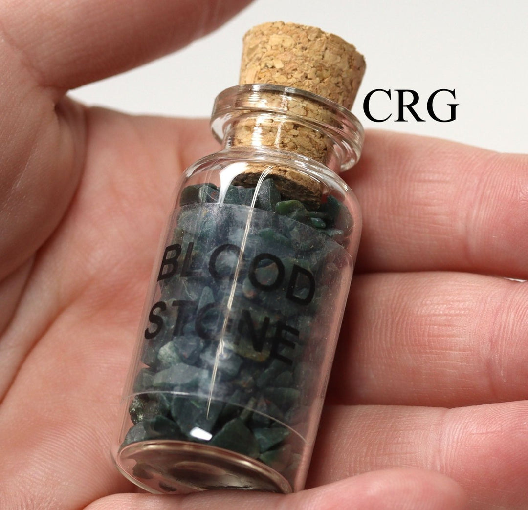 Bloodstone Gemstone Bottle 3" tall