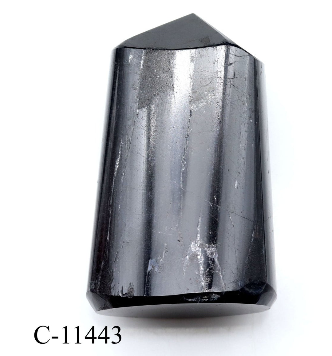 C - 11443 Black Tourmaline Full Polished Tower 8.7oz.Crystal River Gems