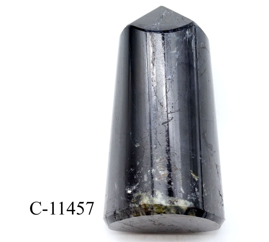 C - 11457 Black Tourmaline Full Polished Tower 8.1oz.Crystal River Gems