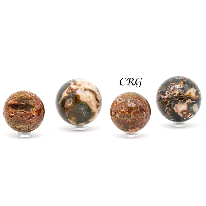 Red Moss Agate Spheres / 50 - 70mm AVG - 1 KILO LOTCrystal River Gems